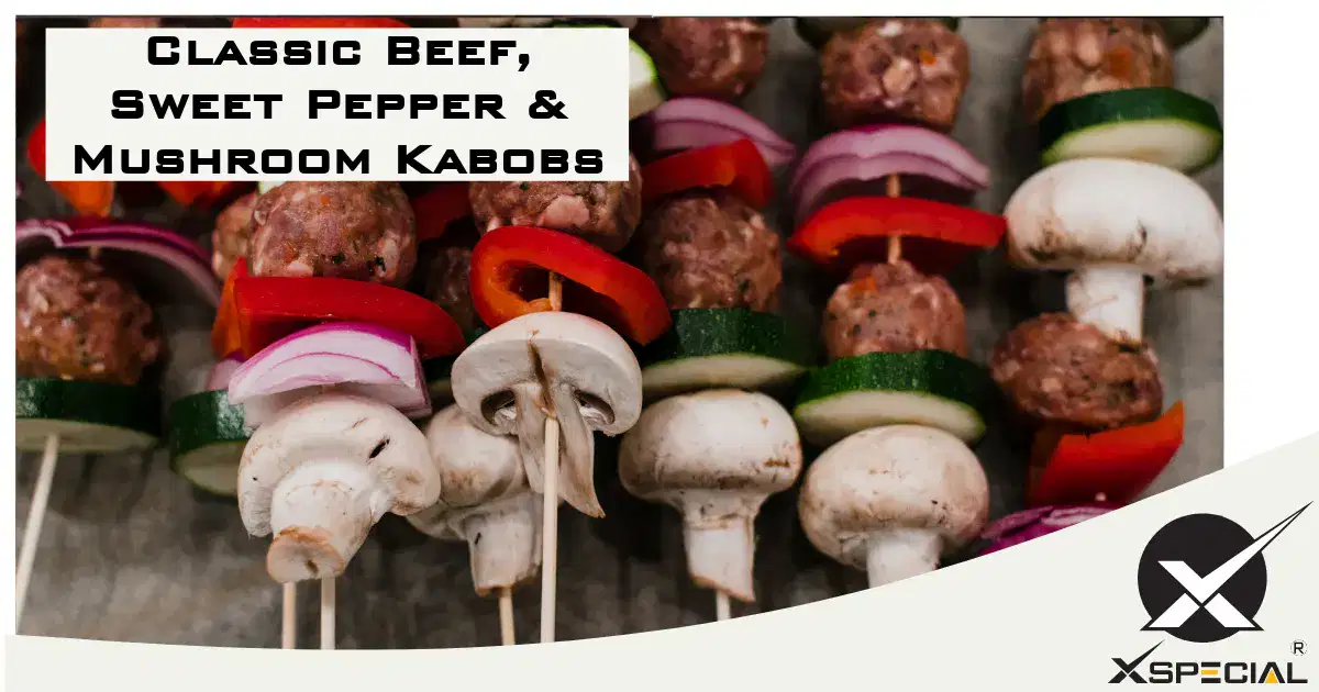Classic Beef, Sweet Pepper & Mushroom Kabobs