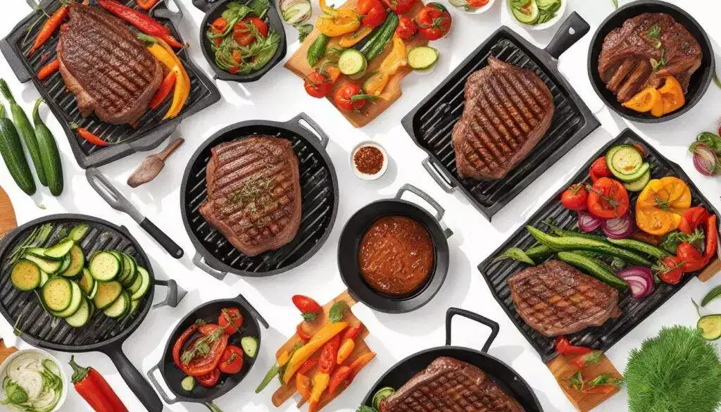 Grass-finished beef cooking on a grill