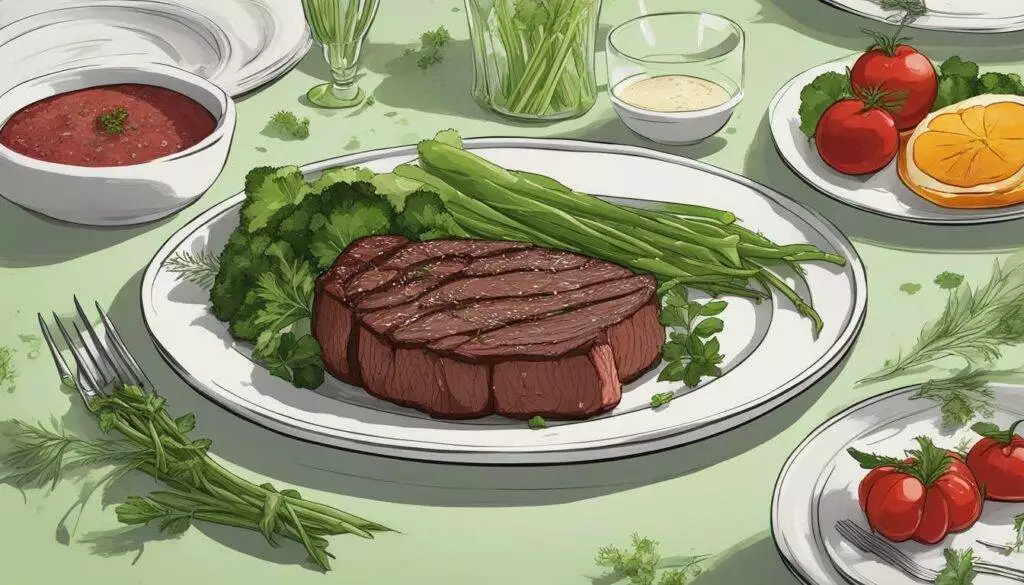 Grass-finished beef on a plate