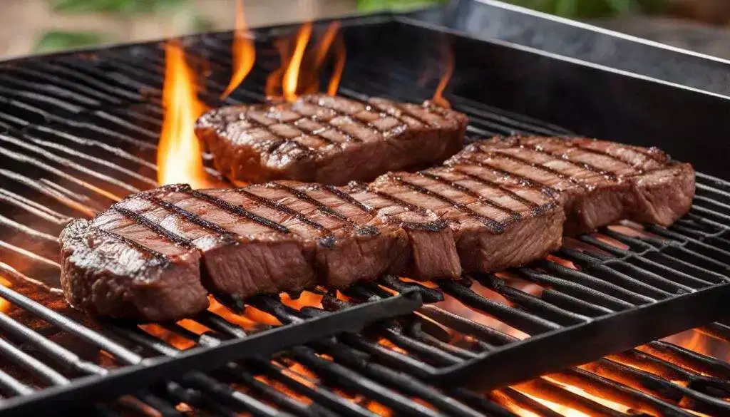 Grilling steak