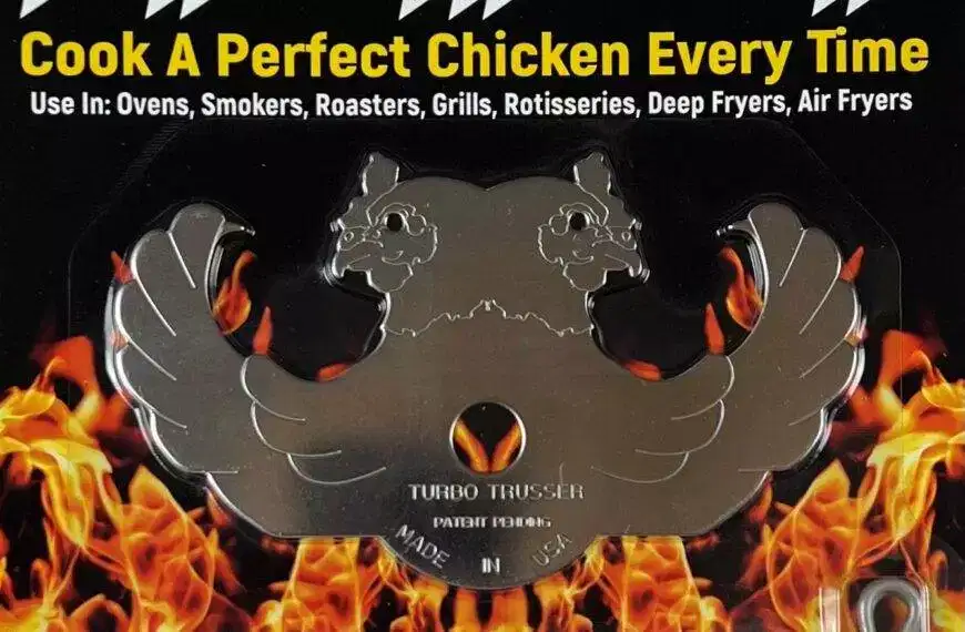 Turbo Trusser revolutionizes chicken roasting with perfect results every time.